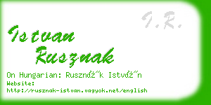 istvan rusznak business card